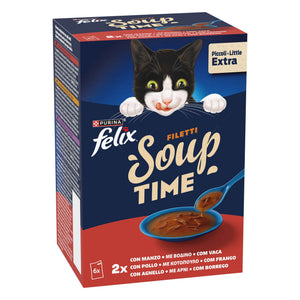 Purina Felix Soup Filetti Seleção do Campo para Gato, 6x48g