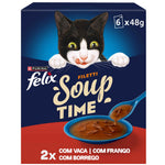 Purina Felix Soup Filetti Seleção do Campo para Gato, 6x48g