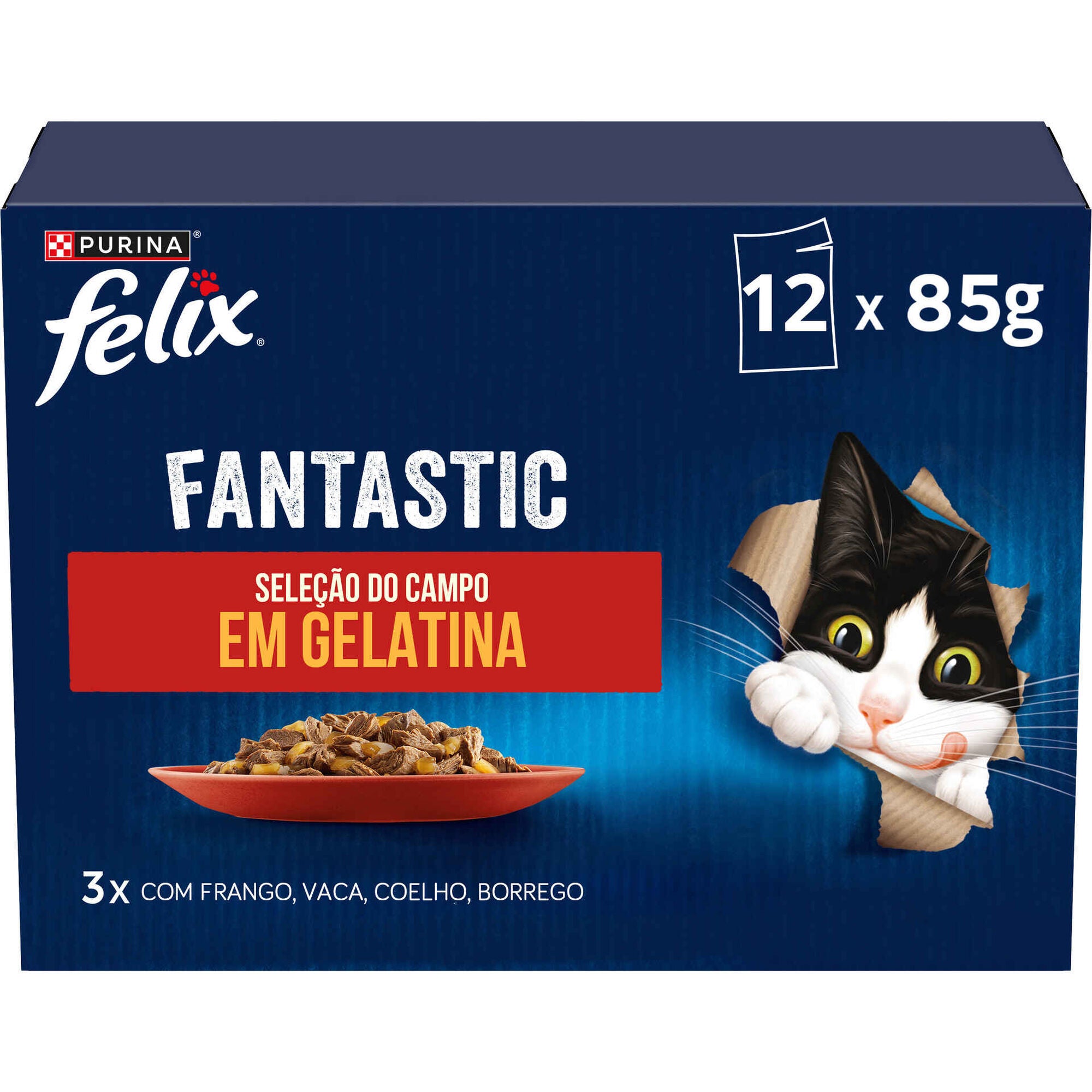 Purina Felix Fantastic Seleção do Campo em Gelatina para Gato 12x85g