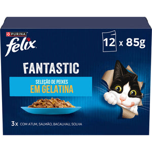Purina Felix Fantastic Seleção Peixes em Gelatina 12x85g