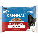 Purina Felix Comida Húmida Gato Adulto Seleção Carnes Gelatina 4x85g