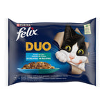 Comida Húmida Gato Purina Felix Duo Seleção Peixe 4x85 g