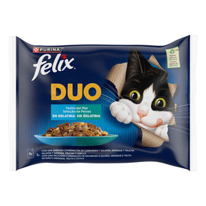 Comida Húmida Gato Purina Felix Duo Seleção Peixe 4x85 g