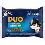 Comida Húmida Gato Purina Felix Duo Seleção Peixe 4x85 g