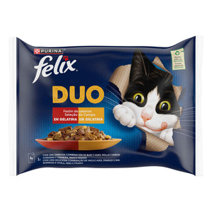 Purina Felix Fantastic Duo Saborosa Seleção em Gelatina 4x85g