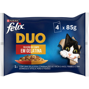 Purina Felix Fantastic Duo Saborosa Seleção em Gelatina 4x85g