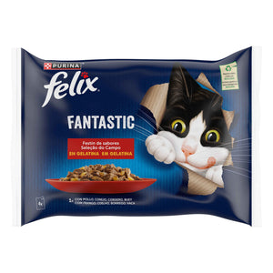 Purina Felix Fantastic Seleção em Gelatina para Gato 4x85g