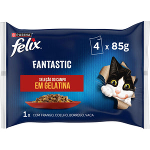 Purina Felix Fantastic Seleção em Gelatina para Gato 4x85g