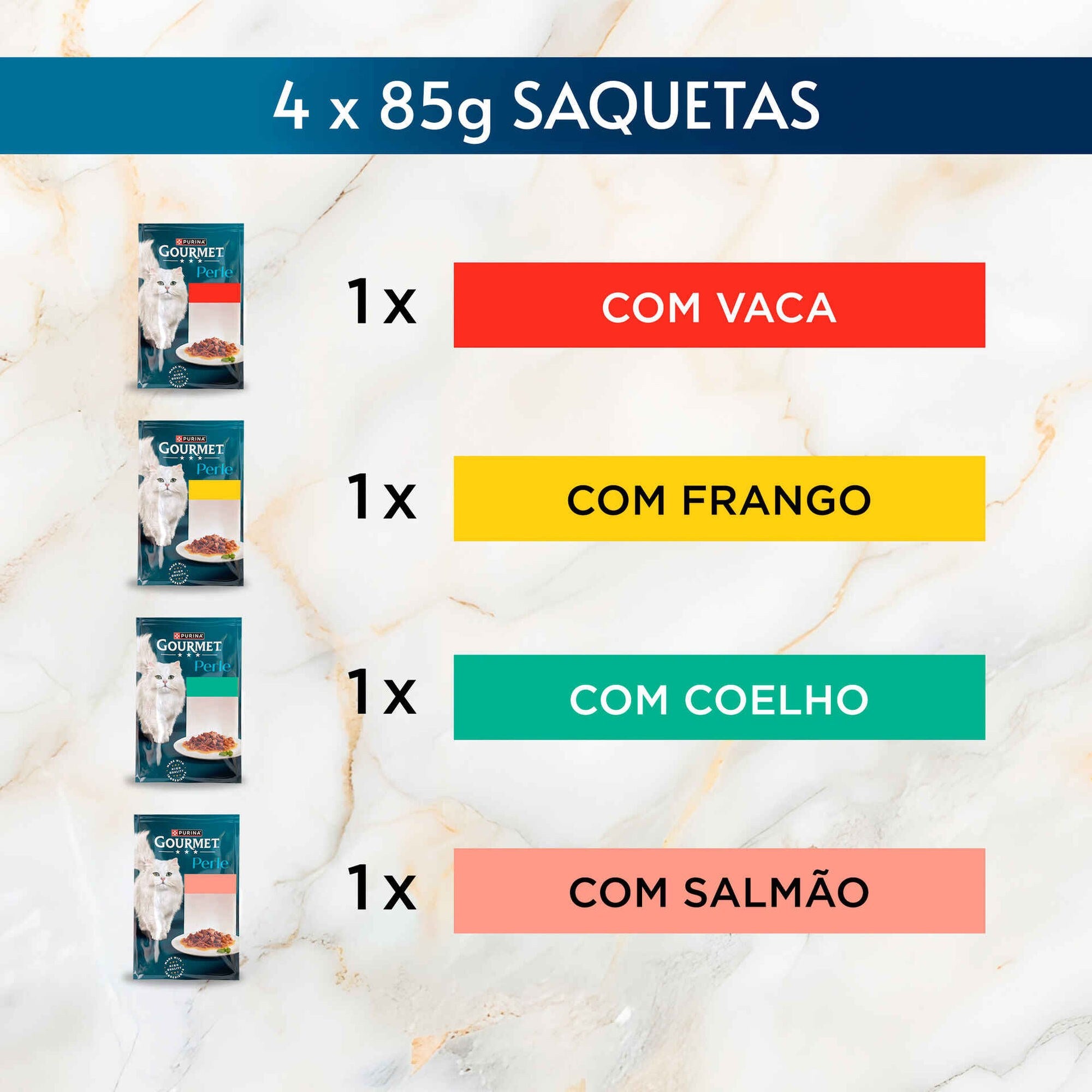 Comida Húmida para Gato Adulto Purina Gourmet Perle Saquetas 4x85 g