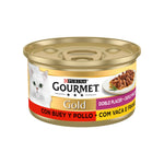 Purina Gourmet Gold Duplo Prazer Gato Vaca e Frango 85 g