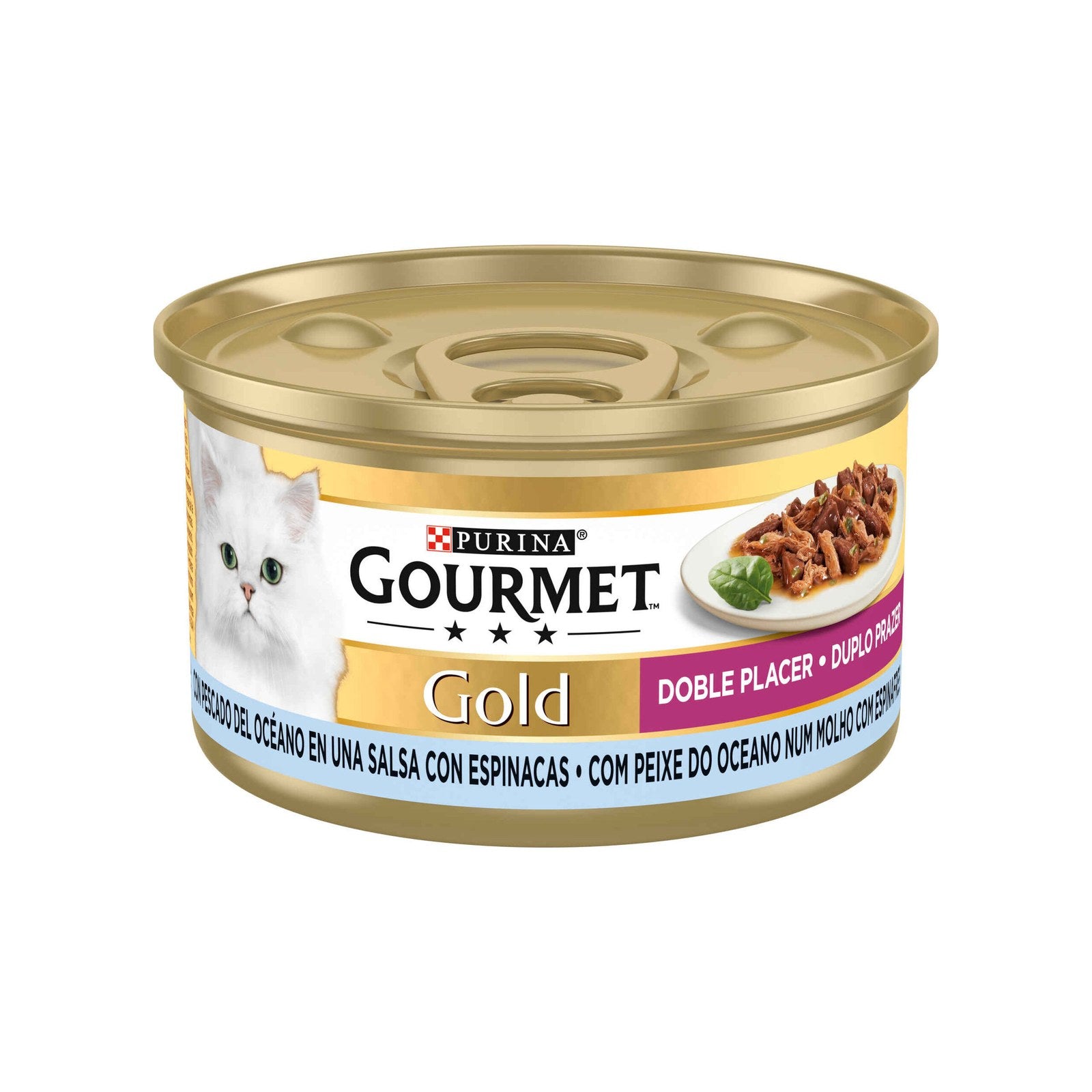 Comida Húmida Purina Gourmet Gold Duplo Prazer Peixe e Espinafres 85 g