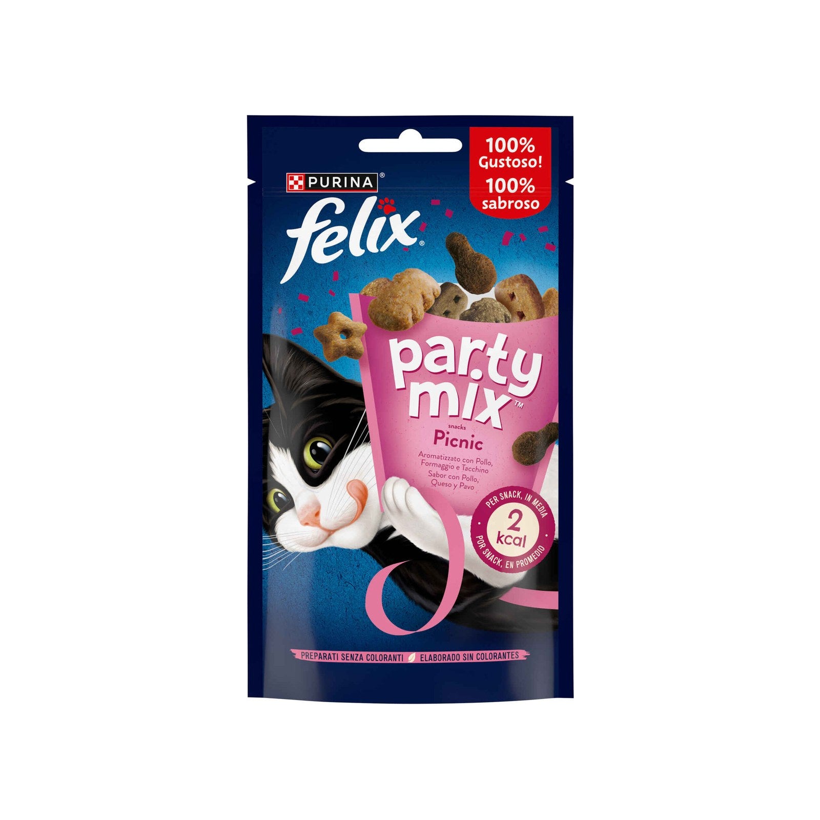 Snack Purina Felix Party Mix Picnic Frango, Queijo e Pato 60 g