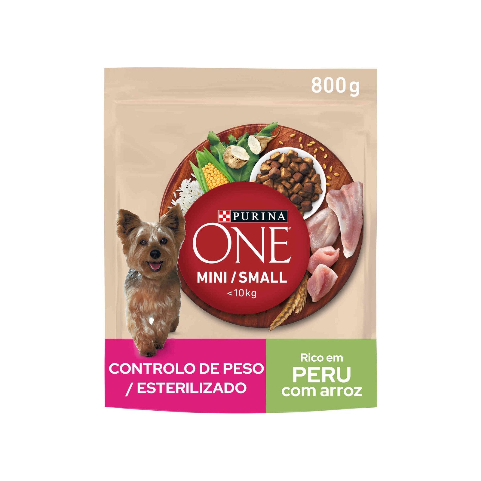 Purina One Mini Ração Weight Control Peru e Arroz para Cão Pequeno 800 g