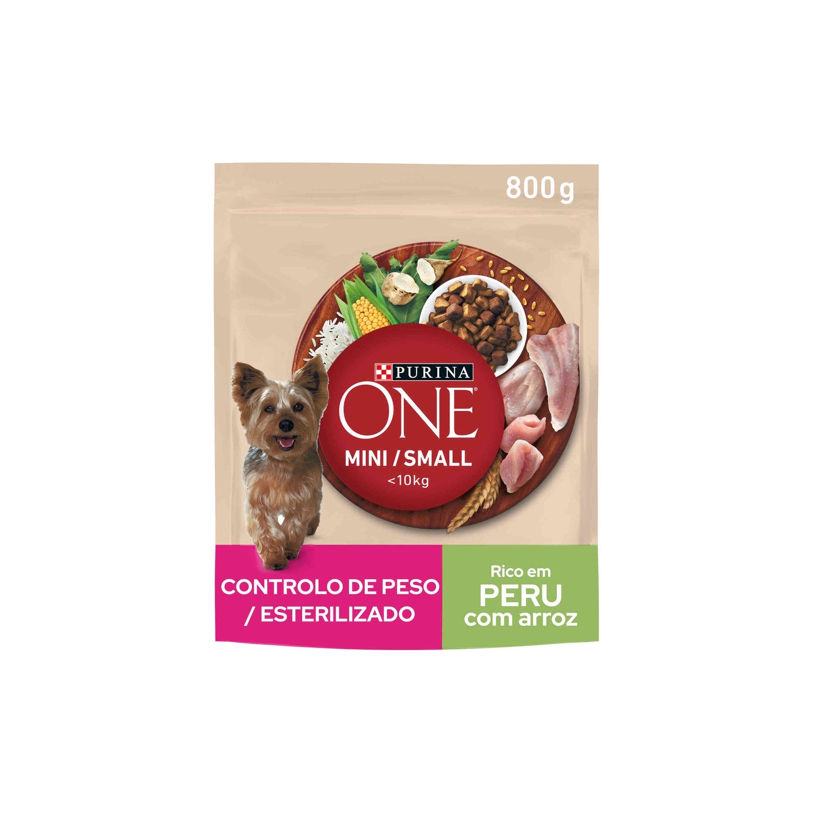 Purina One Mini Ração Weight Control Peru e Arroz para Cão Pequeno 800 g