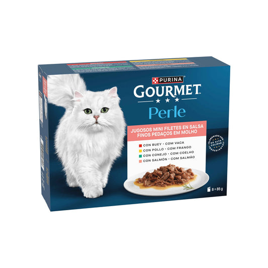 Purina Gourmet Perle Gato Adulto: Finos Pedaços em Molho 8x85 g