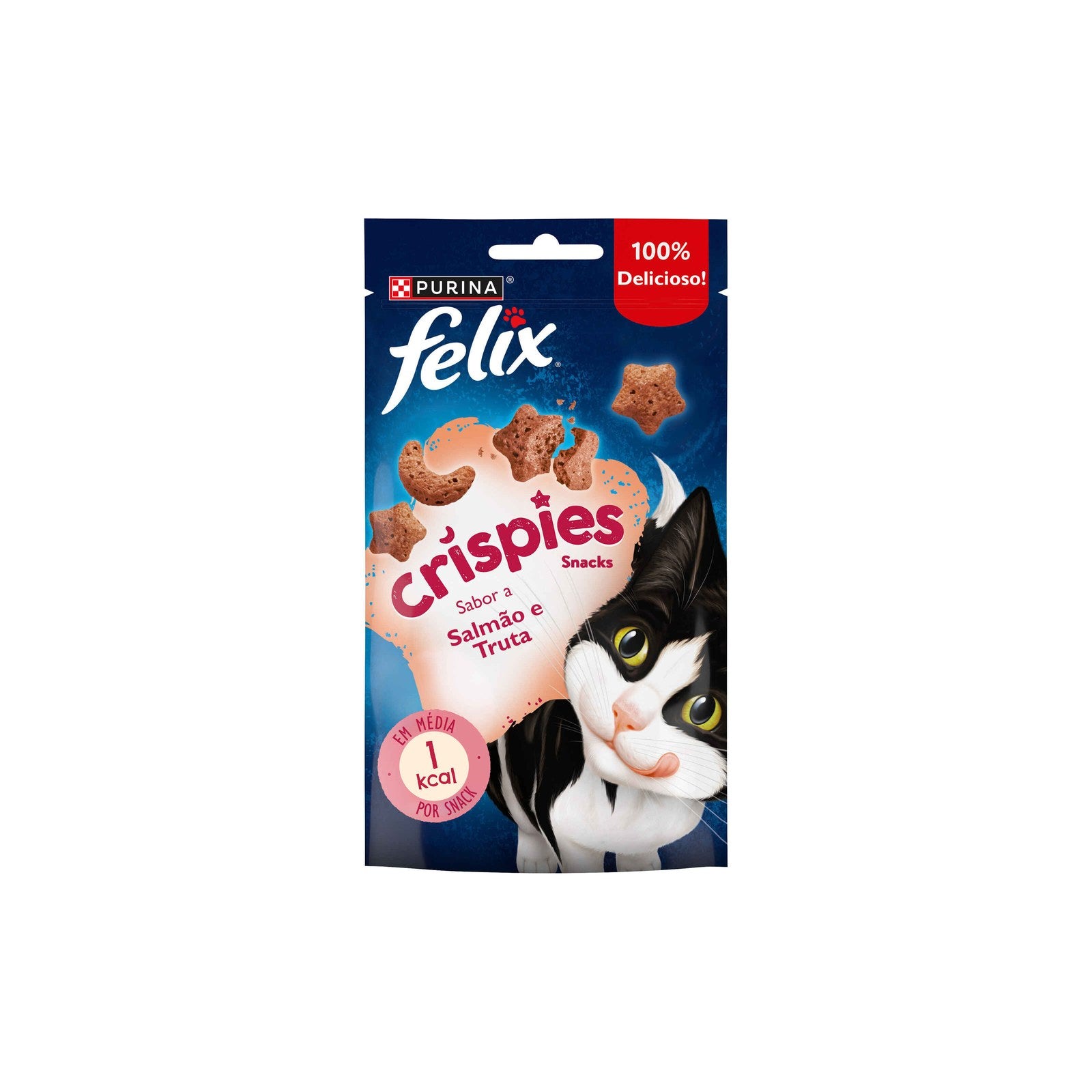 Purina Felix Crispies Snack para Gato Adulto Salmão e Truta 45 g