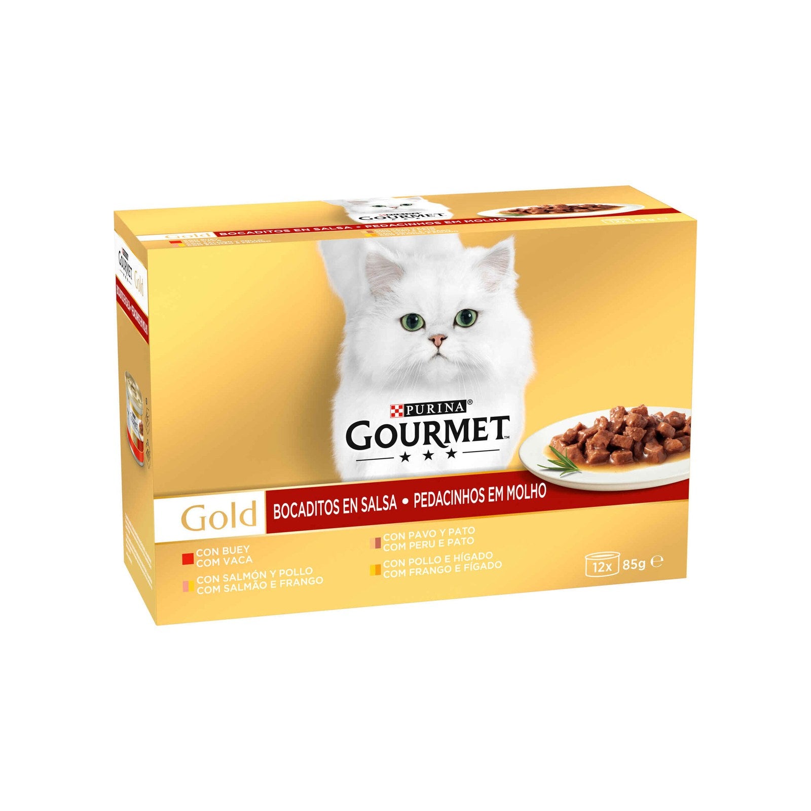 Purina Gourmet Gold Pedacinhos em Molho Seleção Sabores 12x85 g