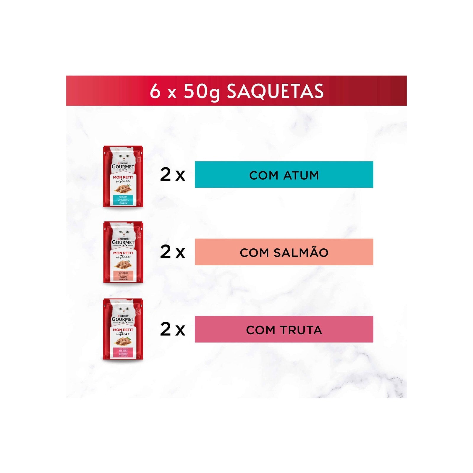 Purina Gourmet Mon Petit Comida Húmida Peixe para Gato Adulto 6x50 g