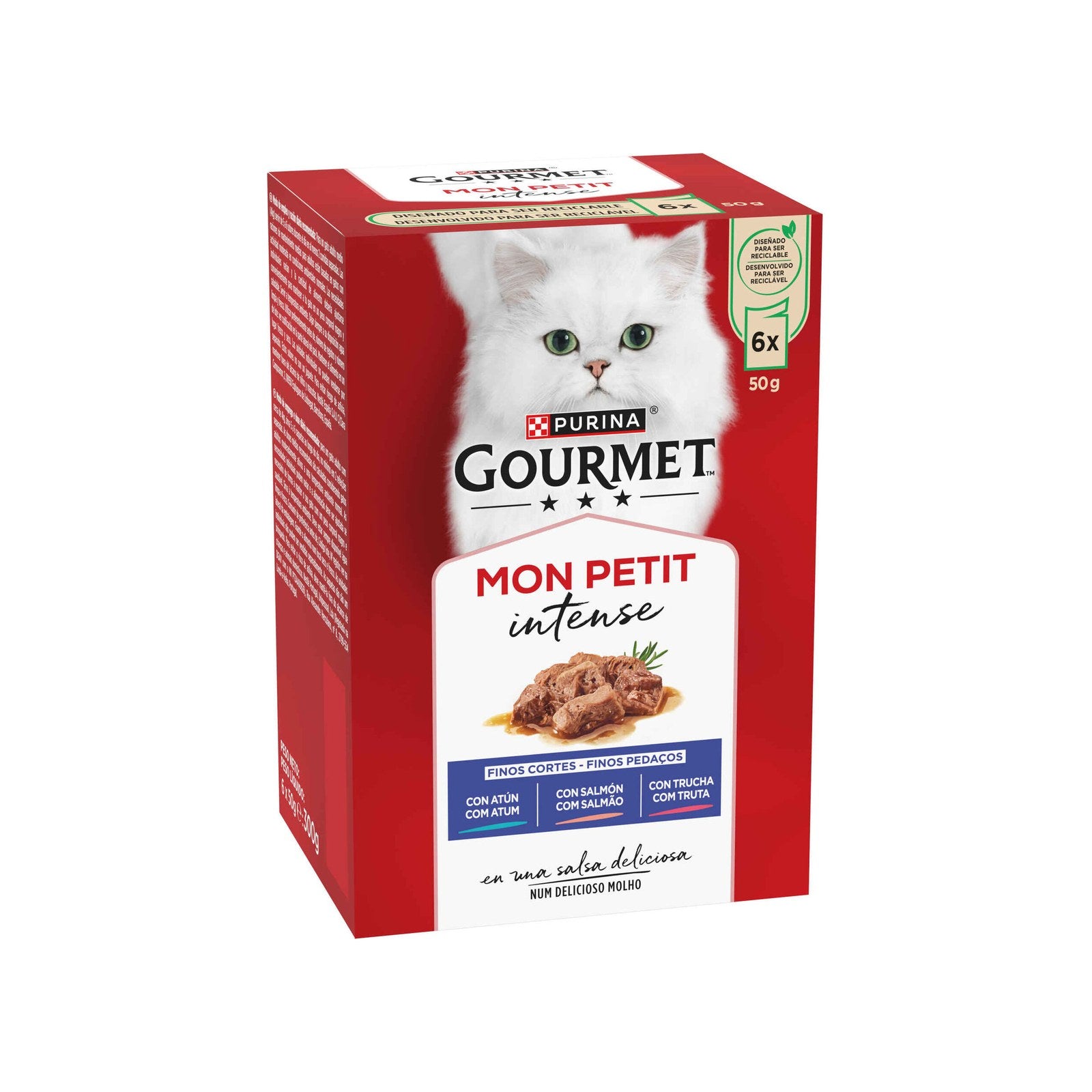 Purina Gourmet Mon Petit Comida Húmida Peixe para Gato Adulto 6x50 g