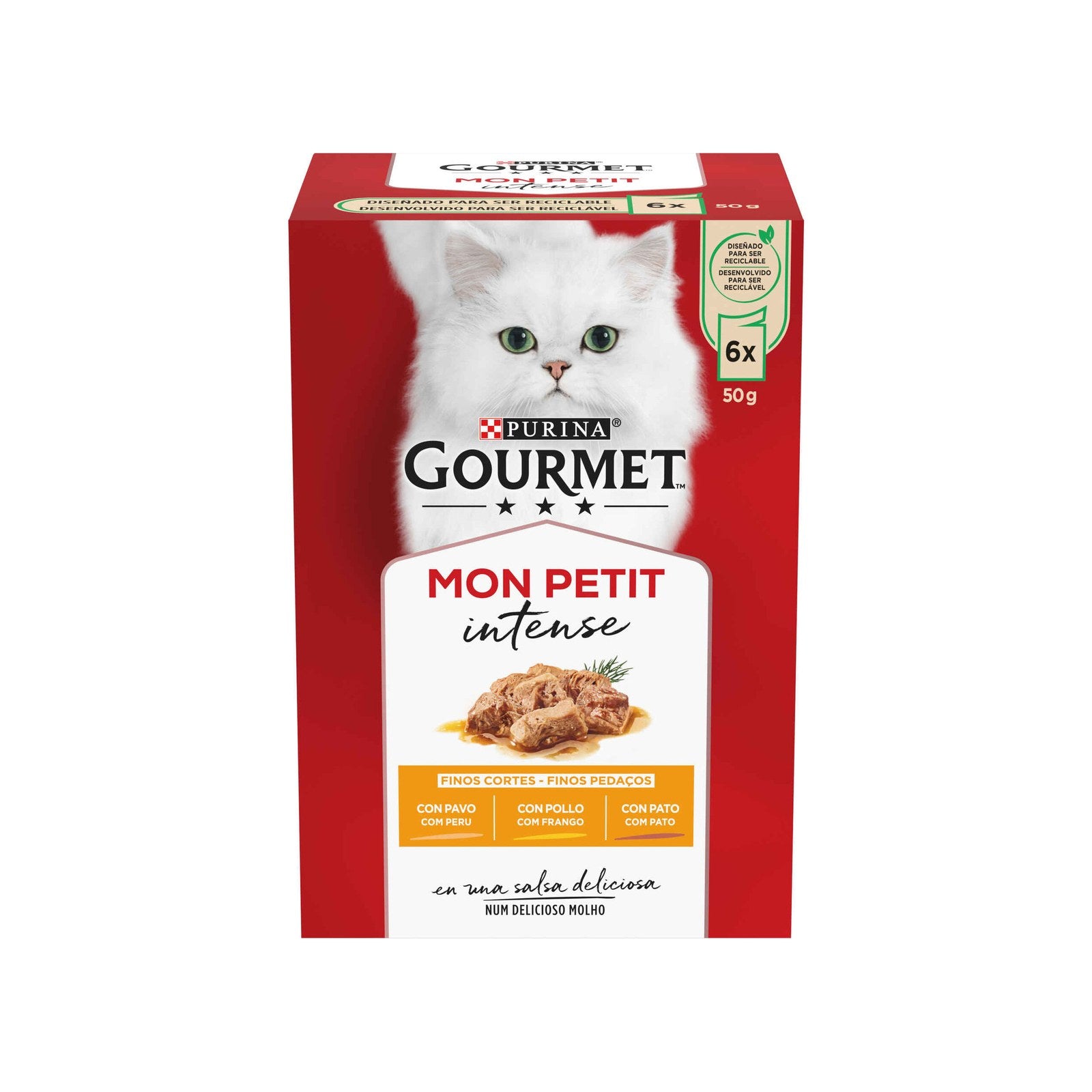 Purina Gourmet Mon Petit Comida Húmida Gato Adulto Aves 6x50 g