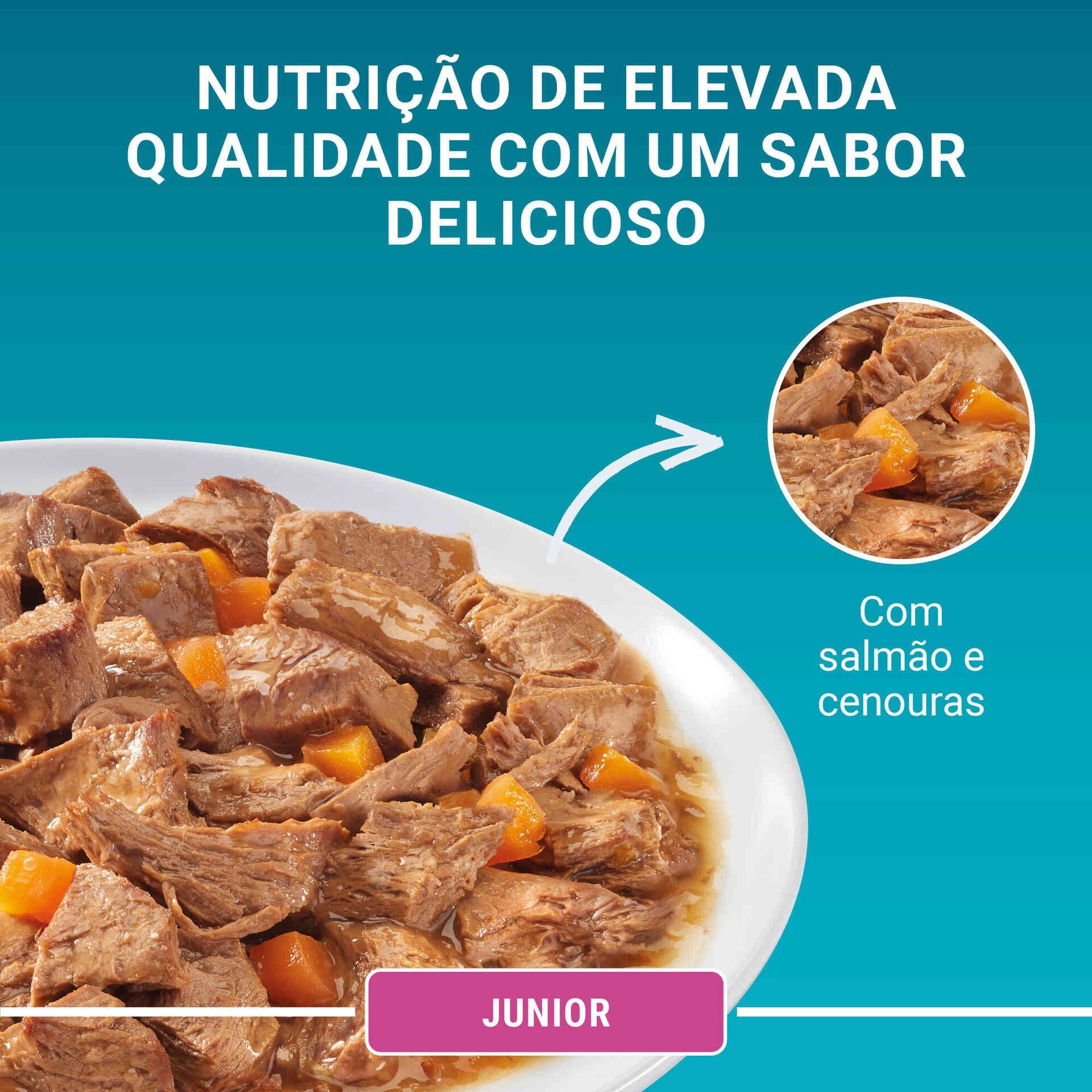 Purina One Comida Húmida para Gato Júnior Salmão Saquetas 4x85 g