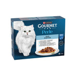 Purina Gourmet Perle Duetos para Gato Adulto, Finos Pedaços em Molho 8x85 g