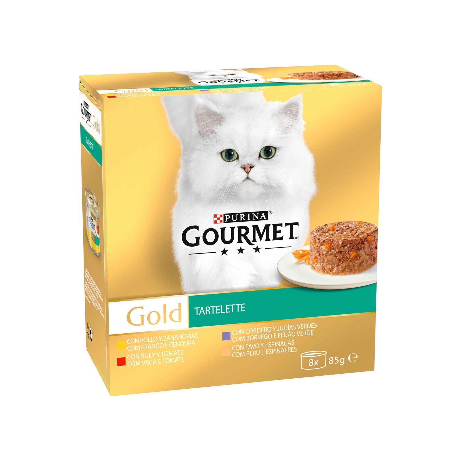 Purina Gourmet Gold Tartelette Seleção Sabores para Gato Adulto 8x85 g