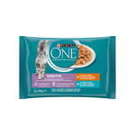 Purina One Sensitive Gato Adulto Frango e Atum em Molho 4x85 g