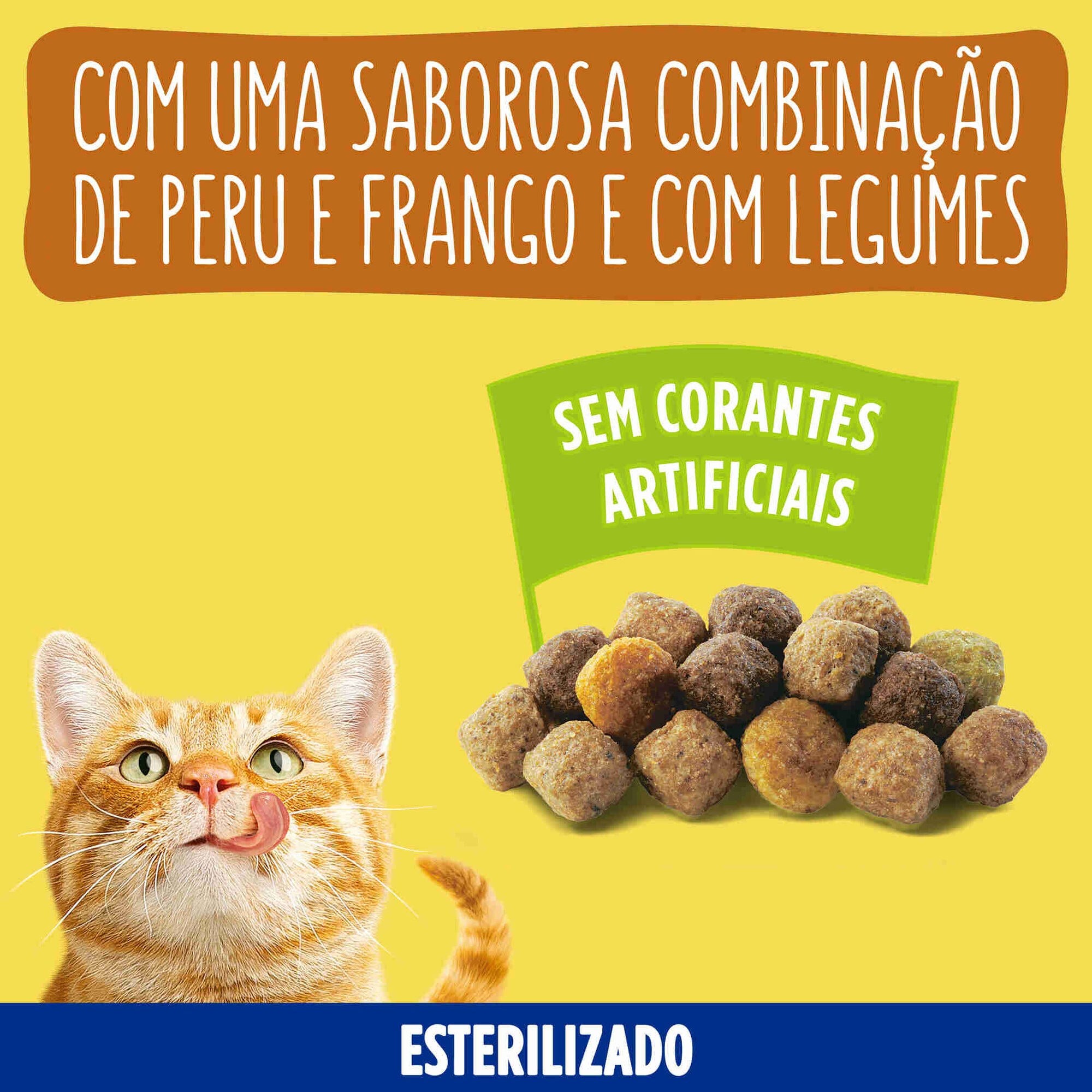 Purina Friskies Ração Gato Adulto Esterilizado Peru e Legumes 3 kg