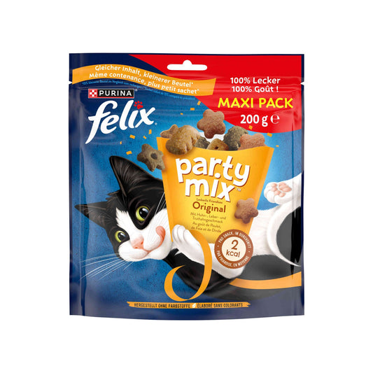Purina Felix Party Mix Original para Gato Adulto, Frango, Fígado e Peru 200 g