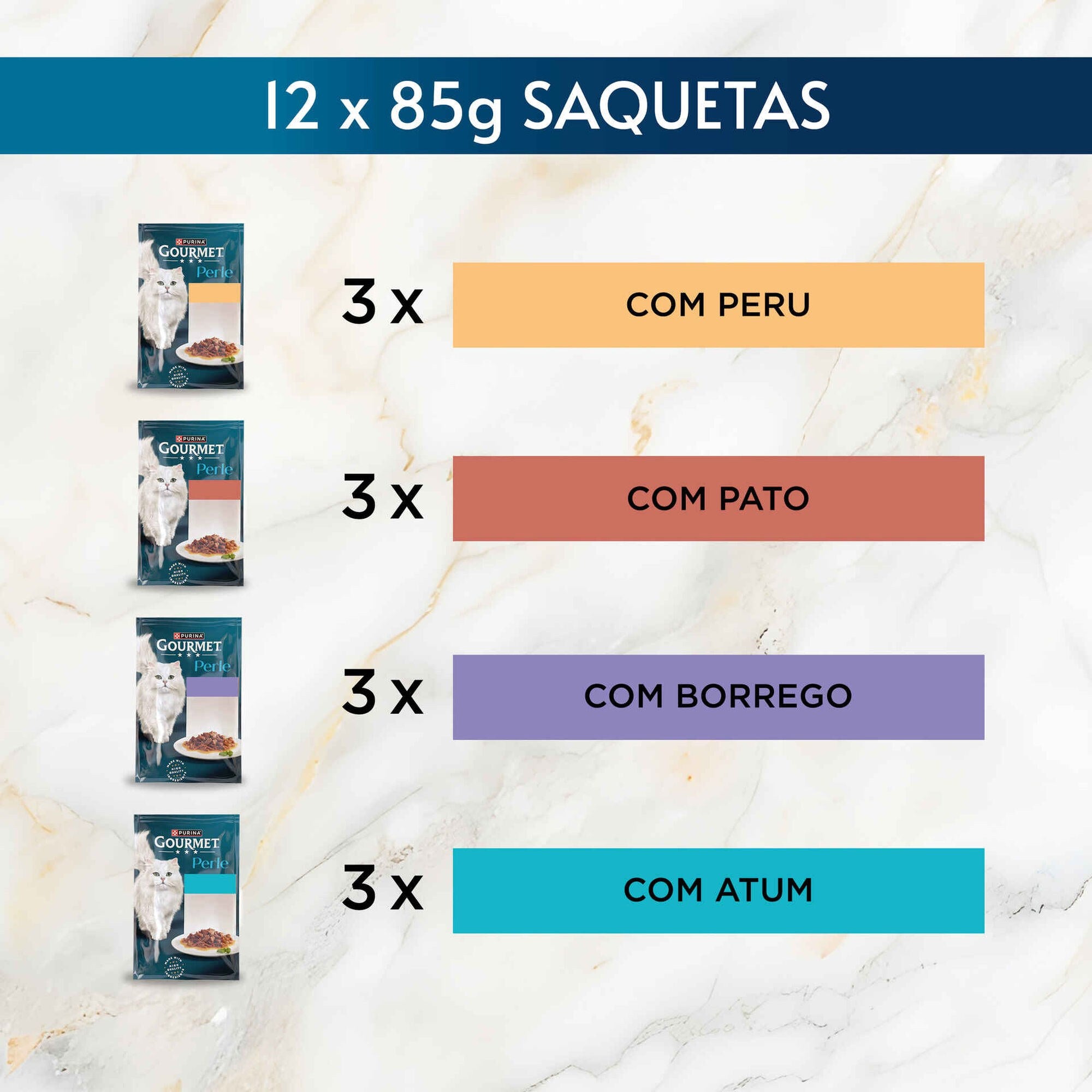 Purina Gourmet Perle Comida Húmida Gato Adulto, Saquetas 12x85 g