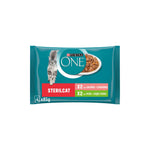 Purina One Comida Húmida Gato Esterilizado Salmão e Peru 4x85g