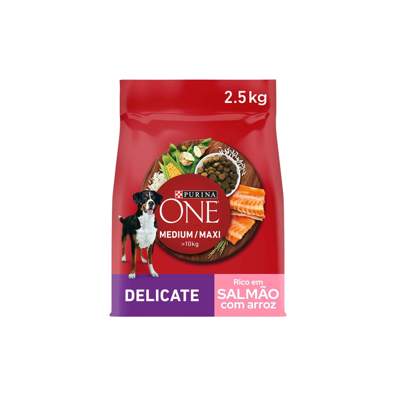Purina One Ração Cão Adulto Médio/Maxi Salmão e Arroz Delicate 2,5 kg