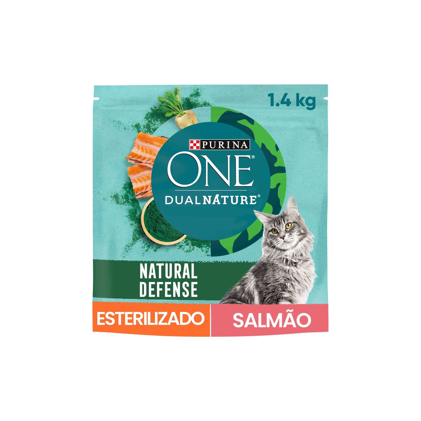 Purina One DualNature Ração para Gato Adulto Esterilizado Salmão 1,4 kg
