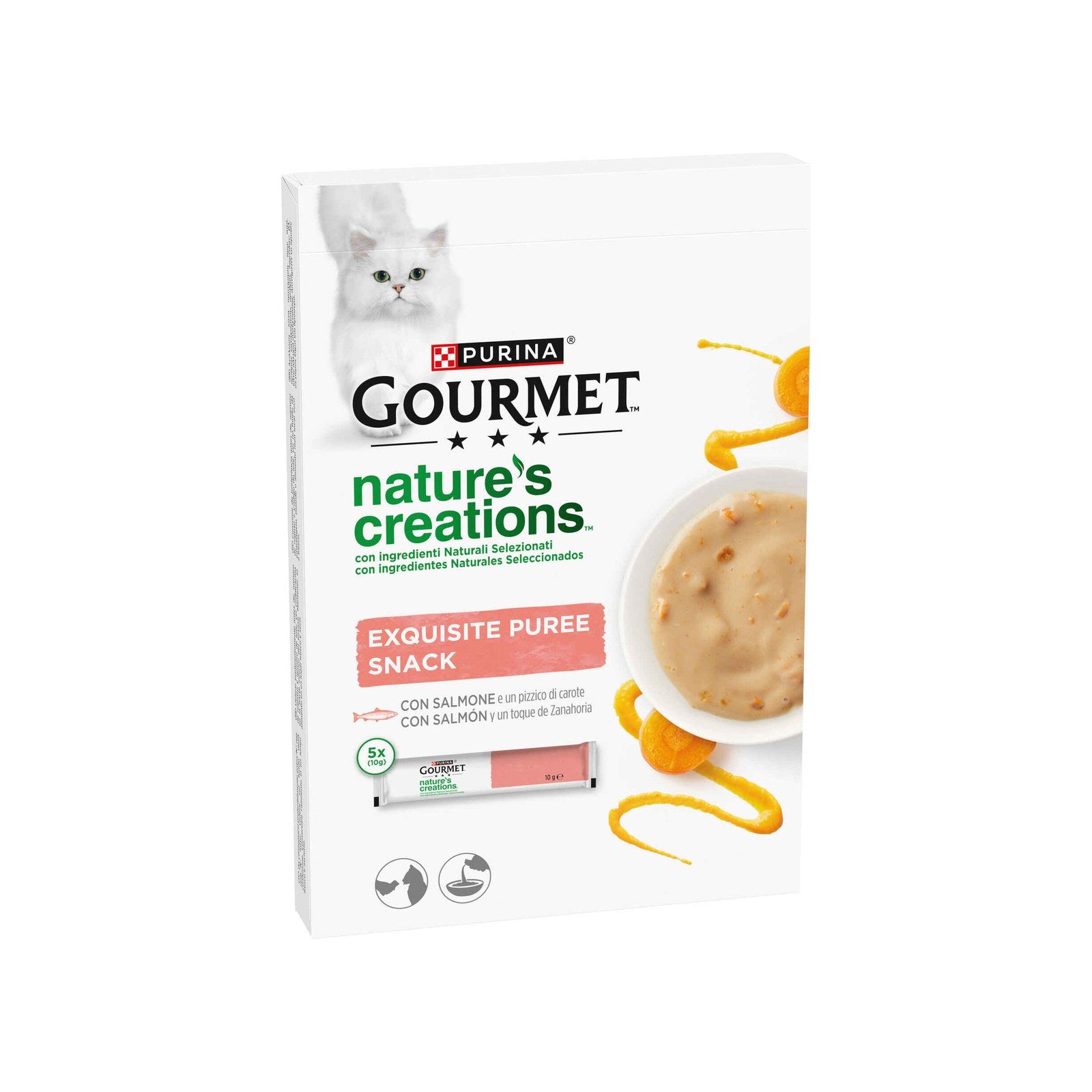 Purina Gourmet Nature Puré de Salmão para Gato Adulto 5x10 g