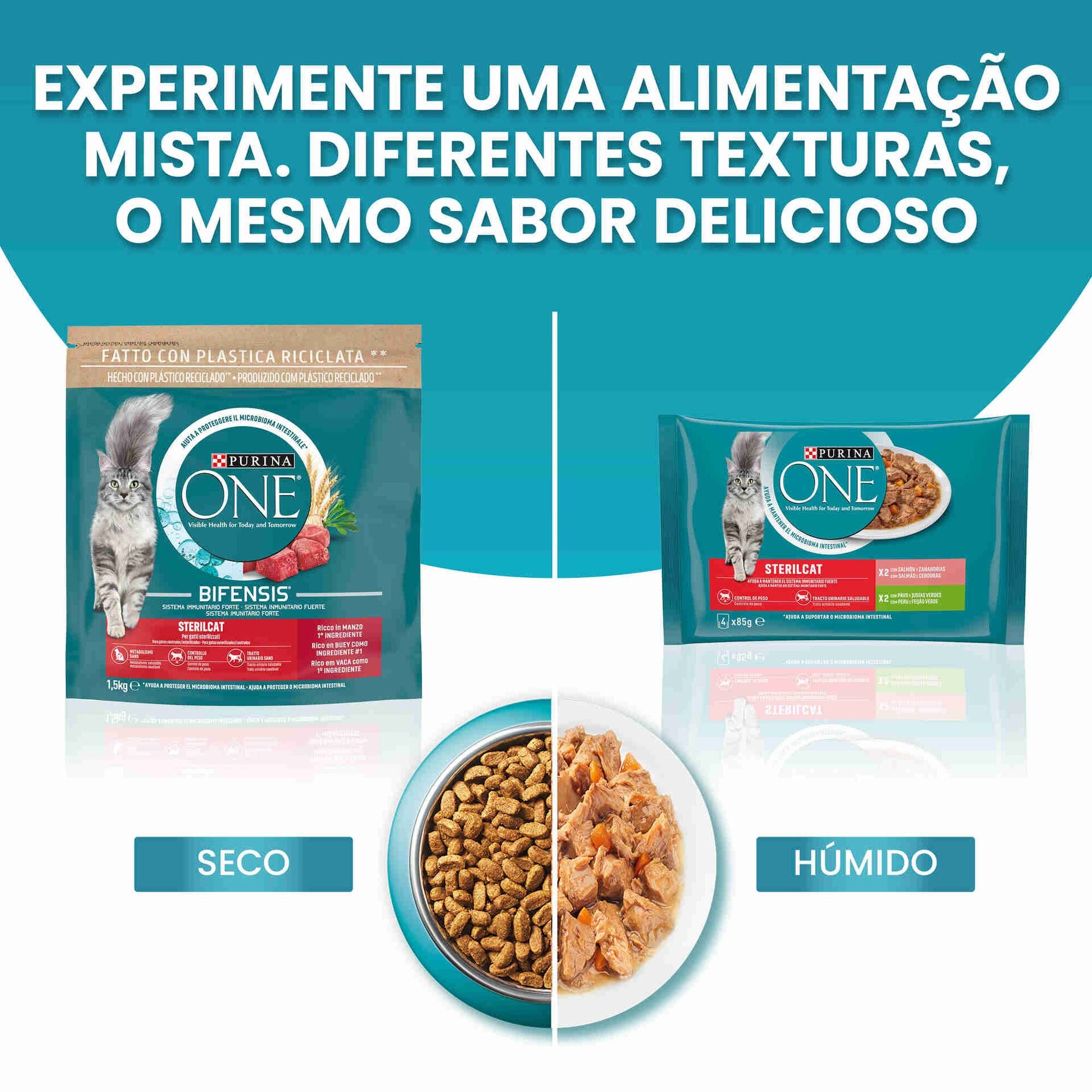 Purina One Sterilcat Alimento Húmido para Gato Esterilizado Sardinha 4x85 g