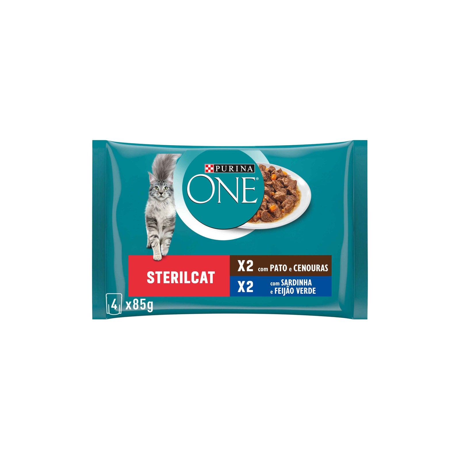 Purina One Sterilcat Alimento Húmido para Gato Esterilizado Sardinha 4x85 g
