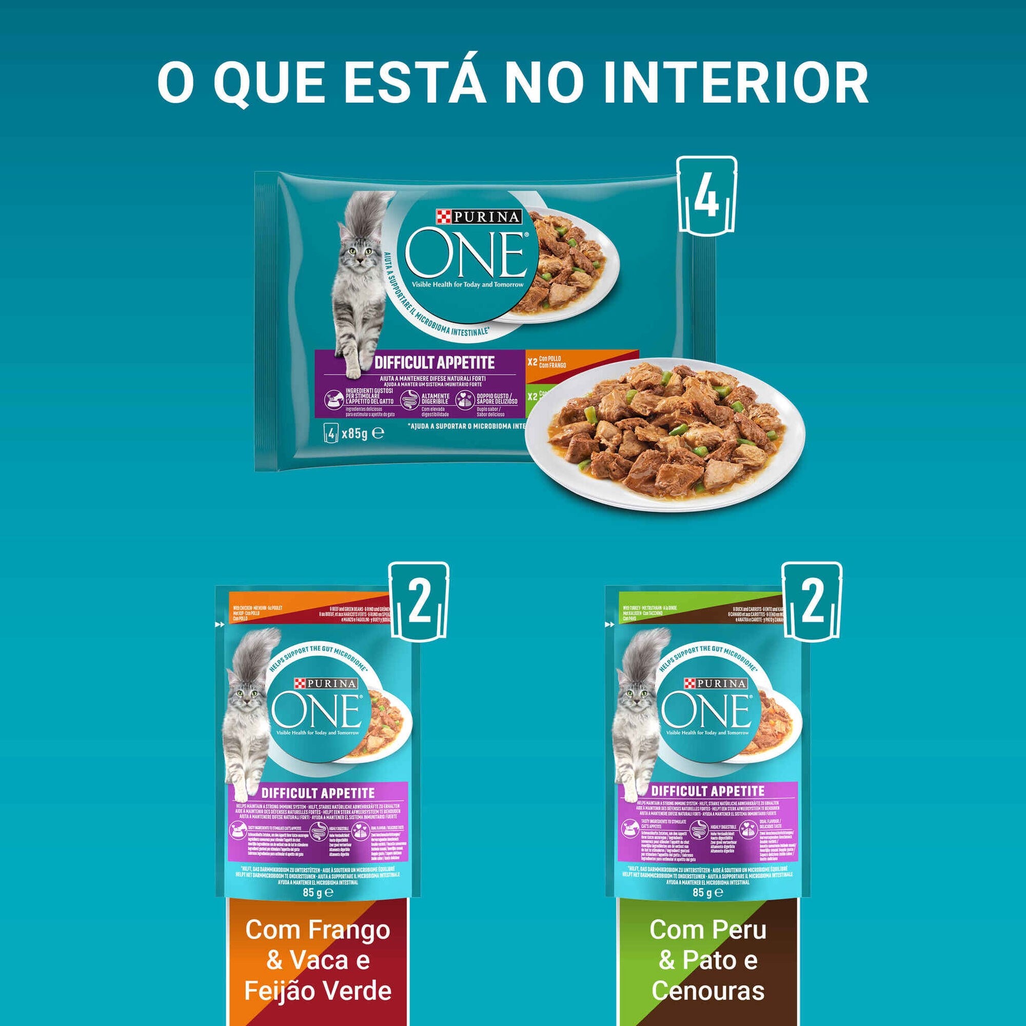 Purina ONE Apetite Difícil para Gatos Adultos 4x85 g