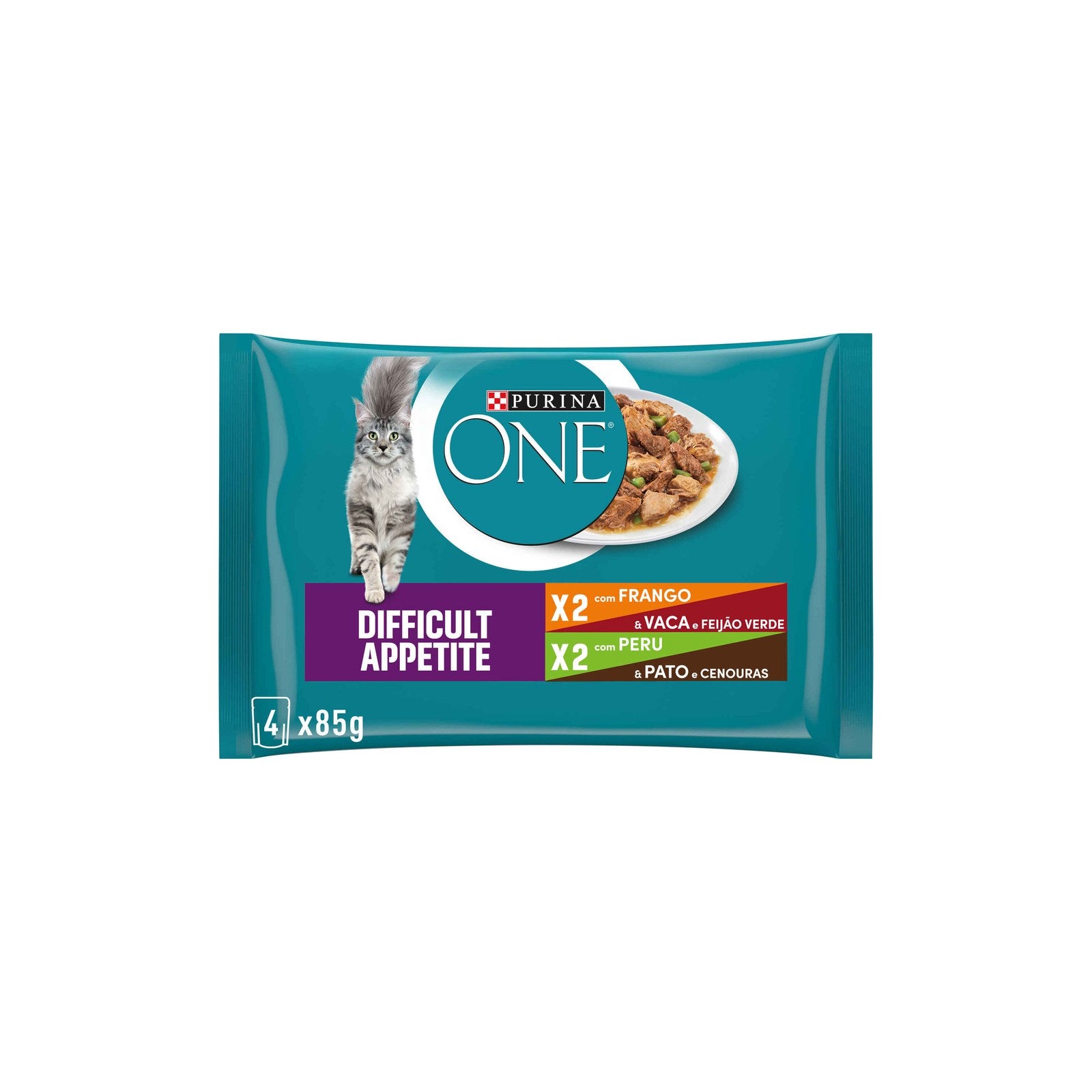 Purina ONE Apetite Difícil para Gatos Adultos 4x85 g