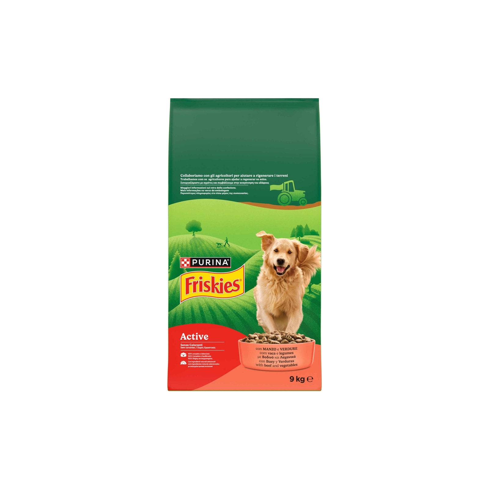 Ração Seca Friskies Active para Cão Adulto de Vaca 9 kg