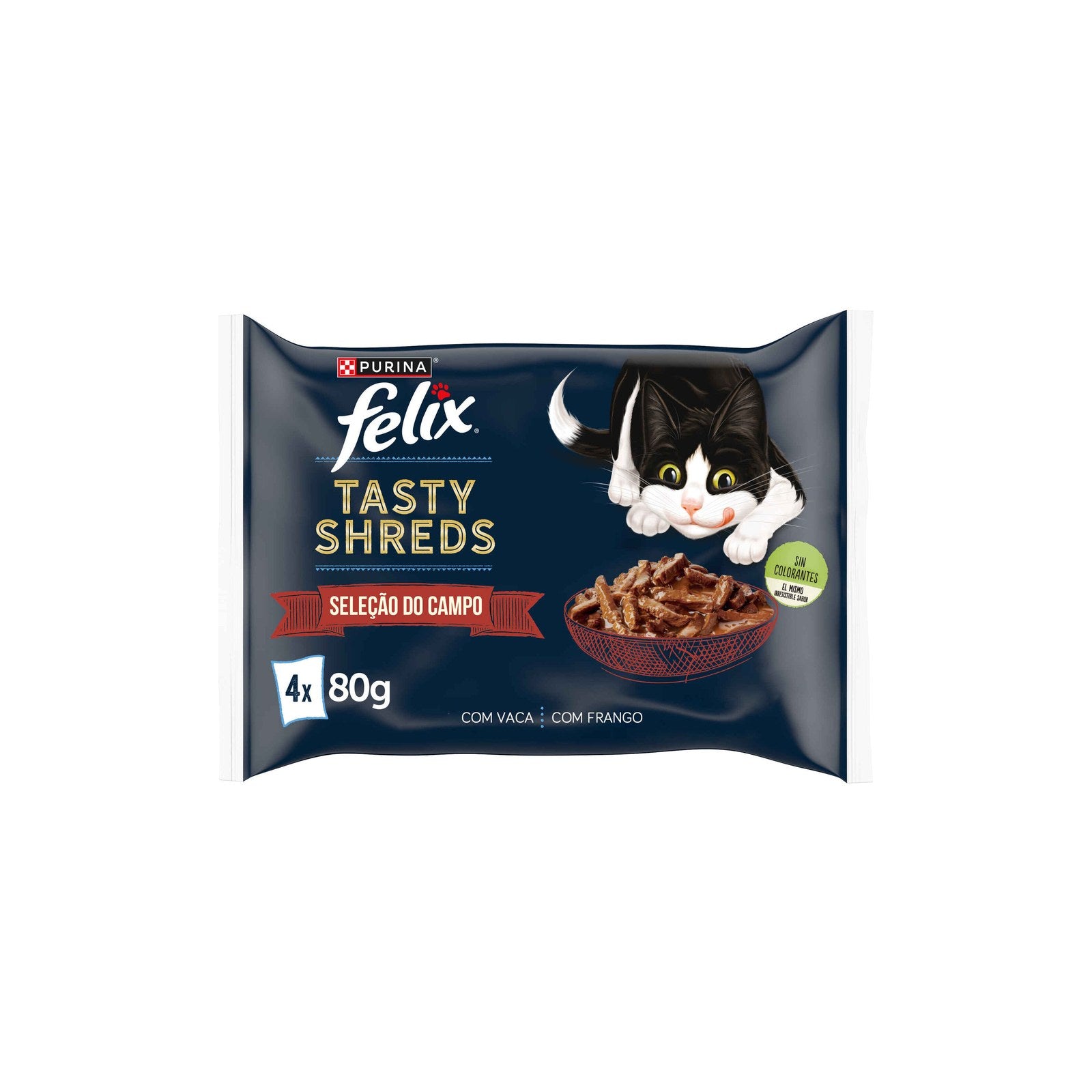 Comida Húmida para Gato Felix Tasty Shreds Seleção do Campo 320 g 4x80 g