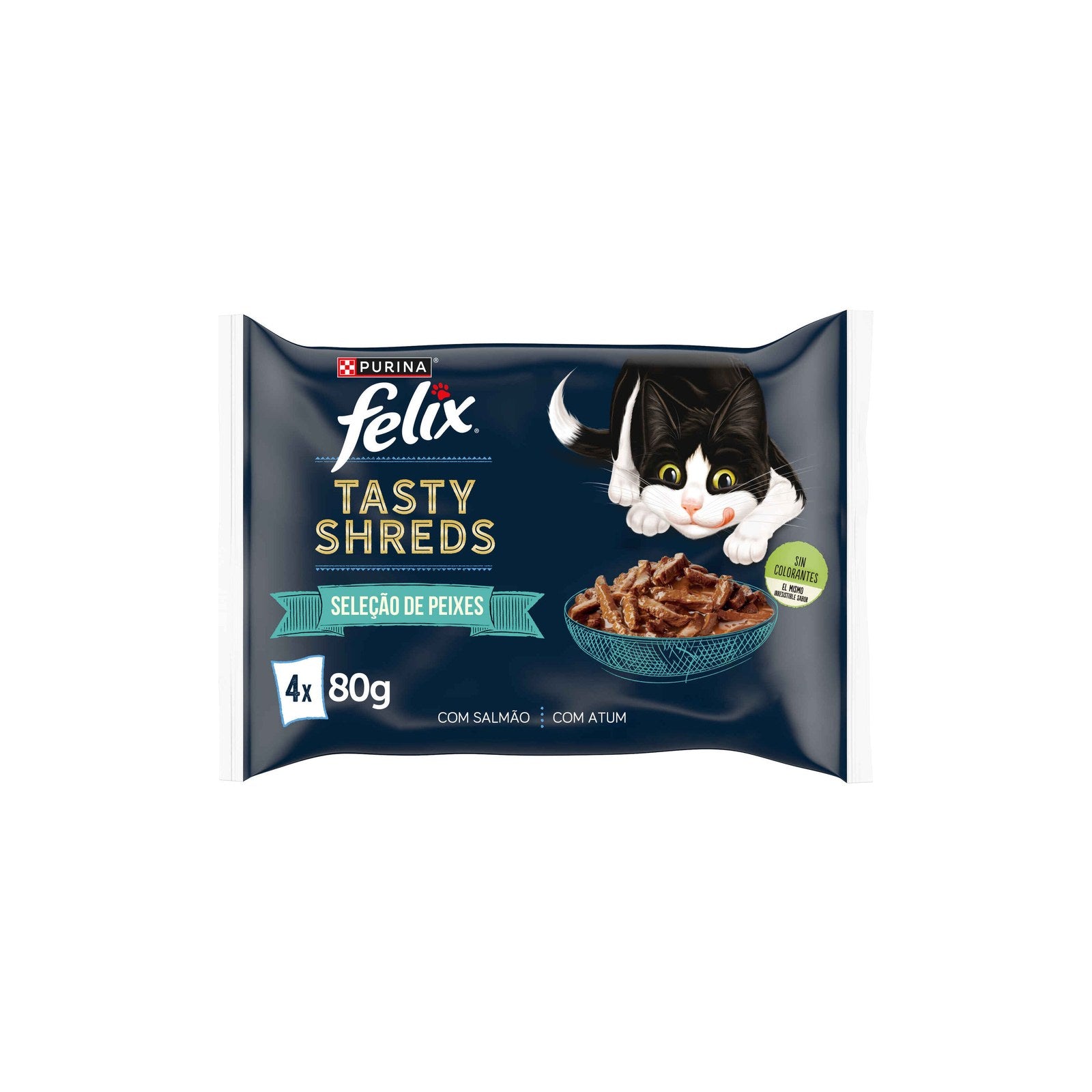 Comida Húmida para Gato Felix Tasty Shreds Seleção de Peixe 320 g 4x80 g