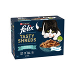 Purina Felix Tasty Shreds Seleção Peixes para Gato, 12x80g