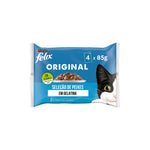 Purina Felix Alimento Húmido Gato Adulto Seleção Peixes em Gelatina 4x85g