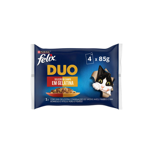 Purina Felix Fantastic Duo Saborosa Seleção em Gelatina 4x85g