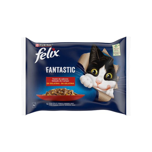 Purina Felix Fantastic Seleção em Gelatina para Gato 4x85g