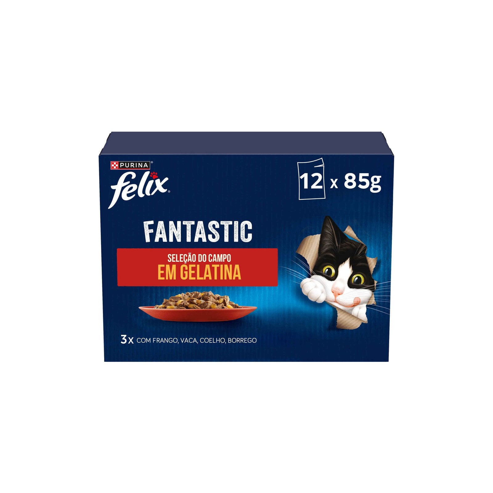 Purina Felix Fantastic Seleção do Campo em Gelatina para Gato 12x85g