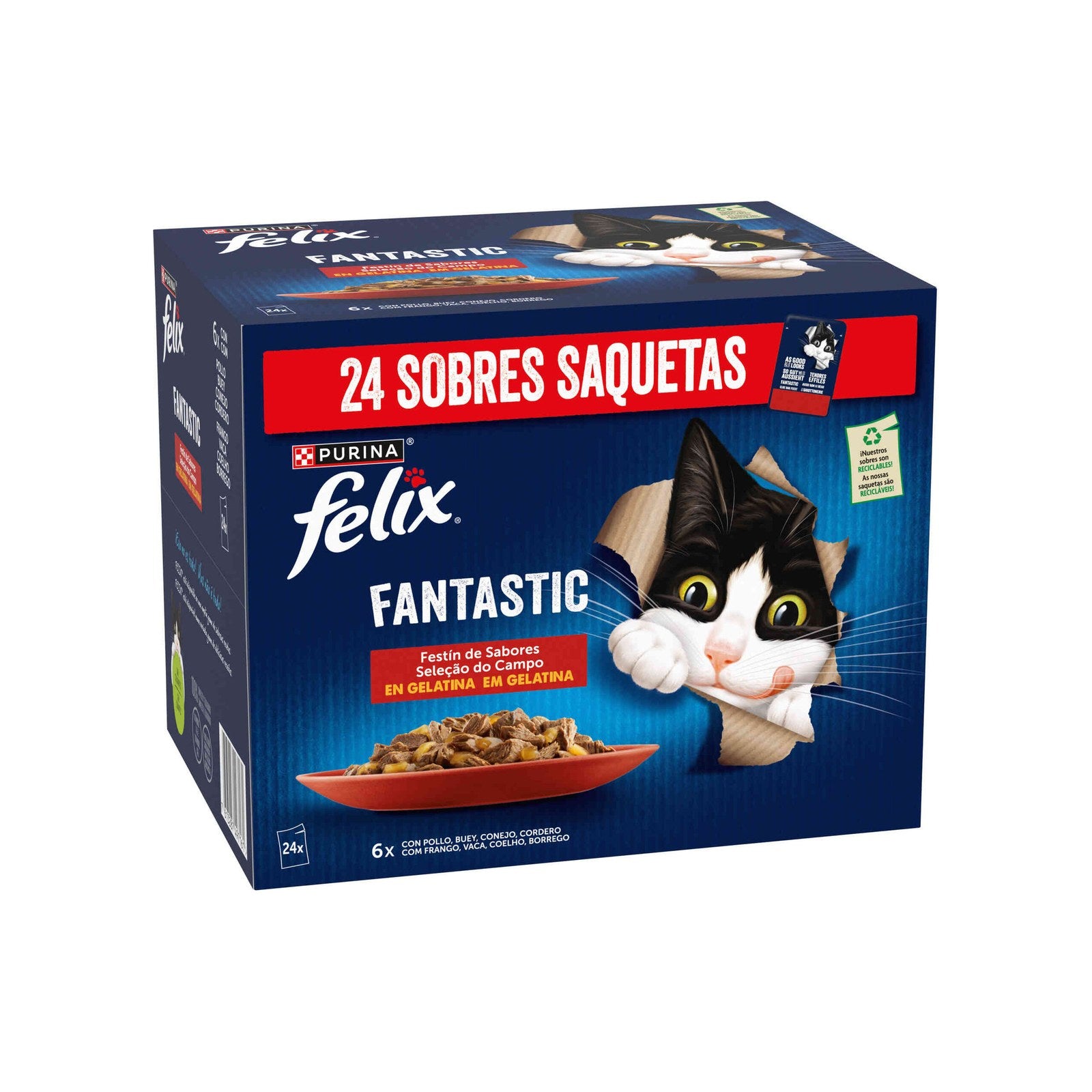 Purina Felix Fantastic Seleção do Campo em Gelatina 24x85g
