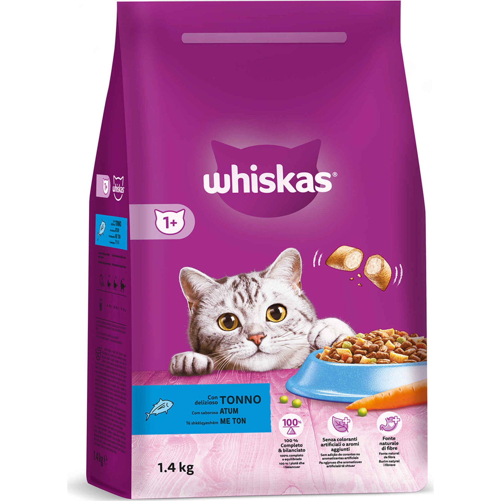 Ração Seca Whiskas Gato Adulto 1+ com Atum