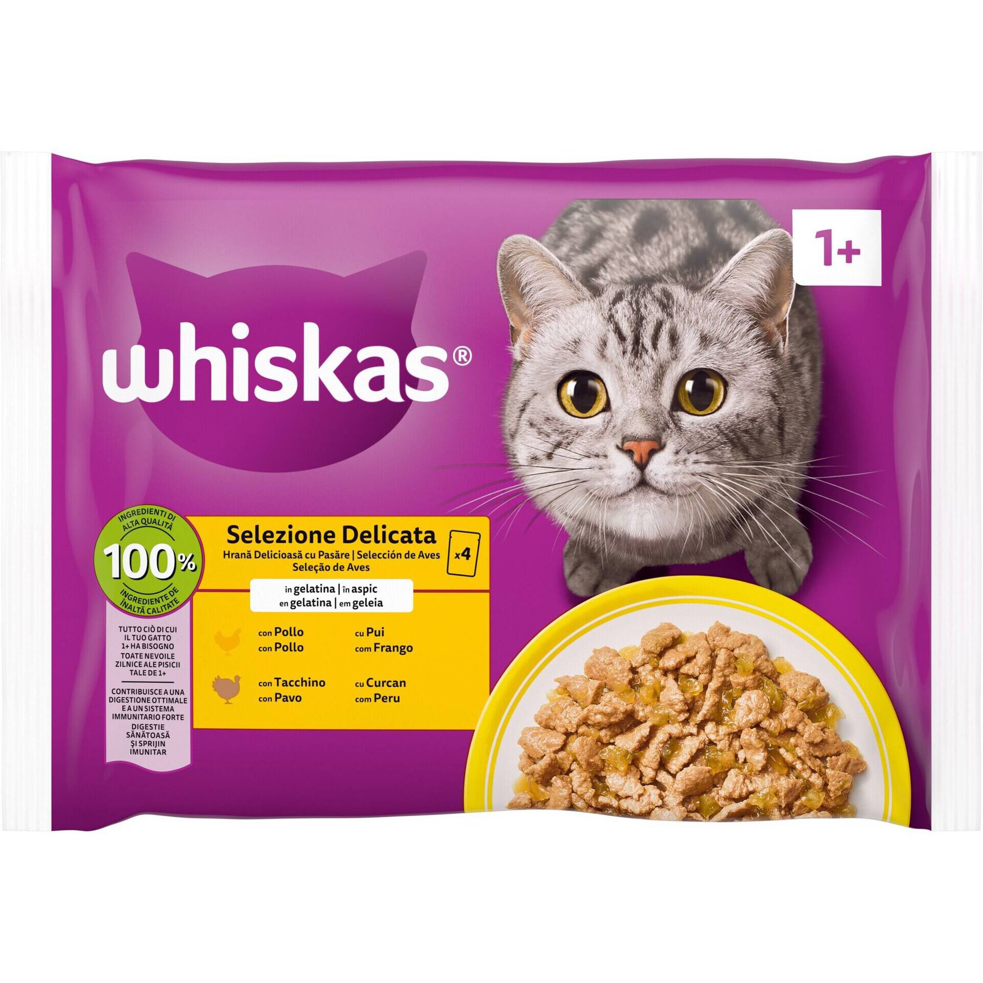 Comida Húmida Whiskas para Gato Adulto Seleção de Aves